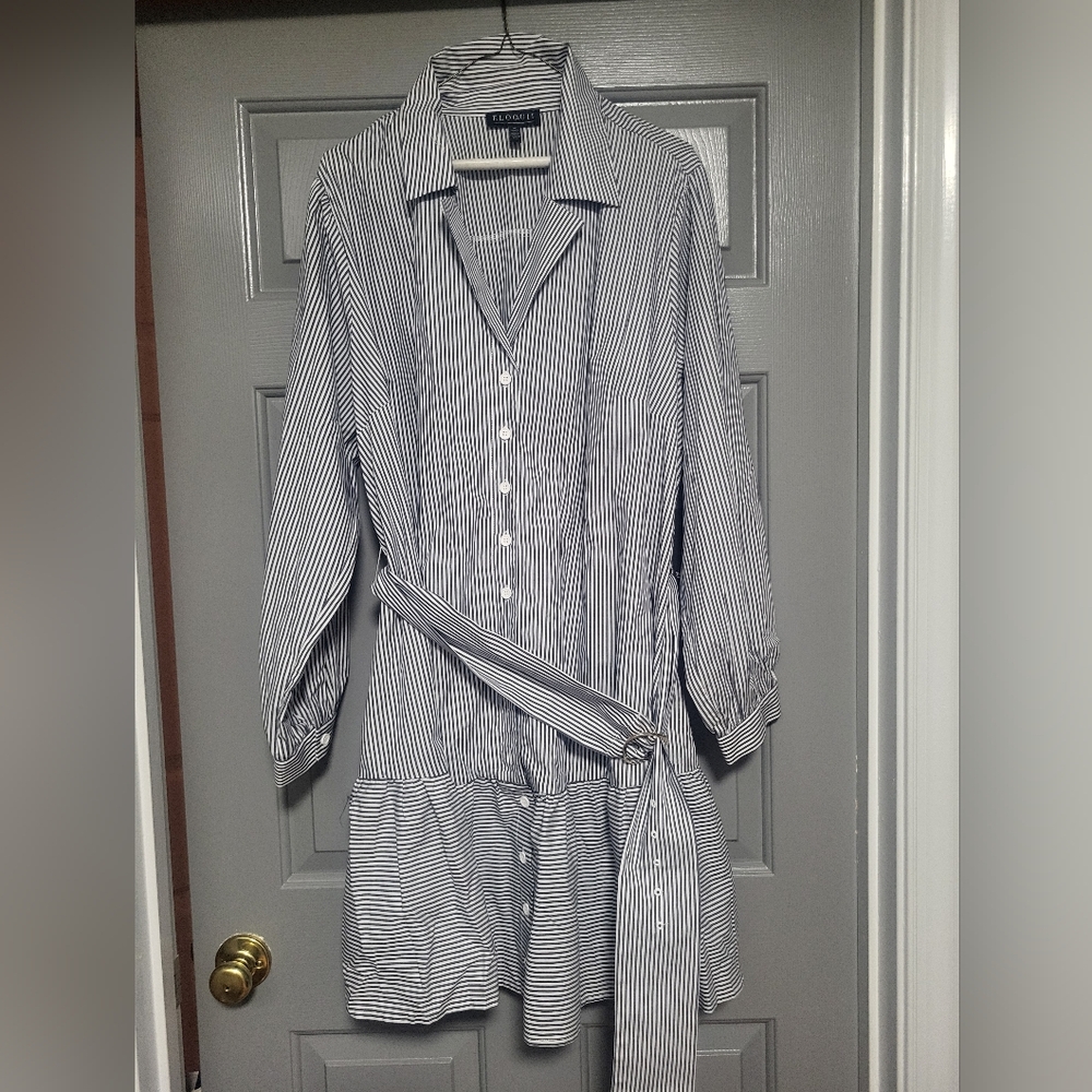 Mini Shirt Dress with Belt